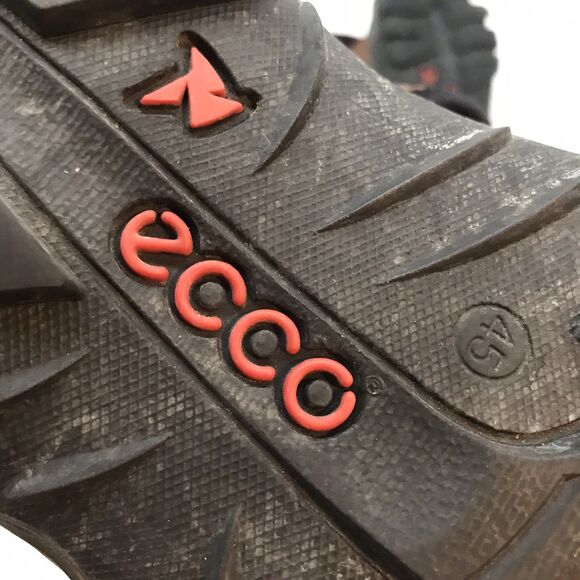 ECCO Receptor Technology Sports Sandals Men's 12 EU 45 Brown Leather Hook & Loop - Picture 10 of 11